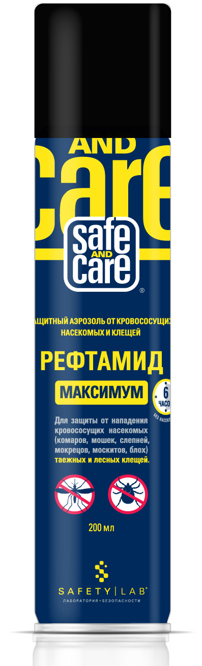 Аэрозоль Safe and Care РЕФТАМИД МАКСИМУМ (30% ДЭТА) д/защ.от насек.и клещ — Защита кожи