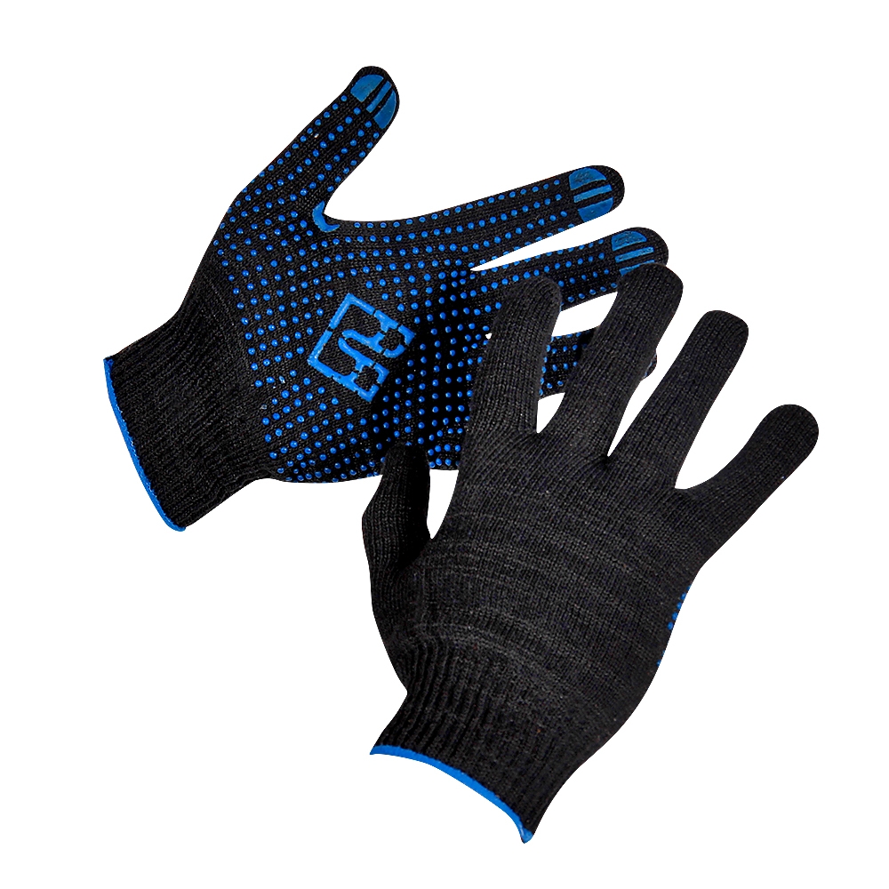 Перчатки трикотаж класс вязки 10 ПВХ чер — Защита от механических рисков